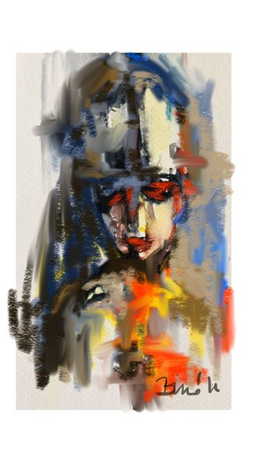 Print of Abstract Portrait Digital by Konrad Biro