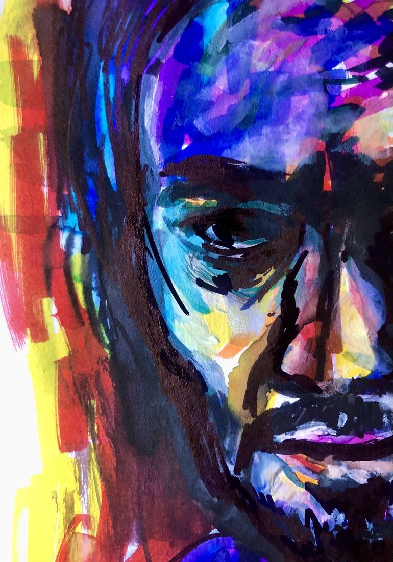 Original Expressionism Portrait Painting by Konrad Biro