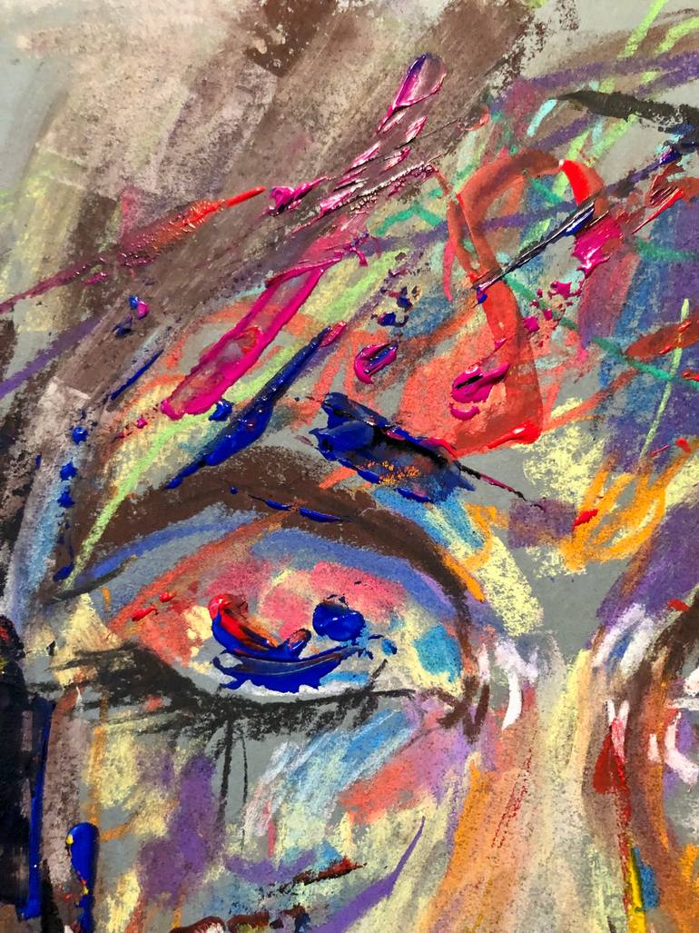 Original Abstract People Painting by Konrad Biro