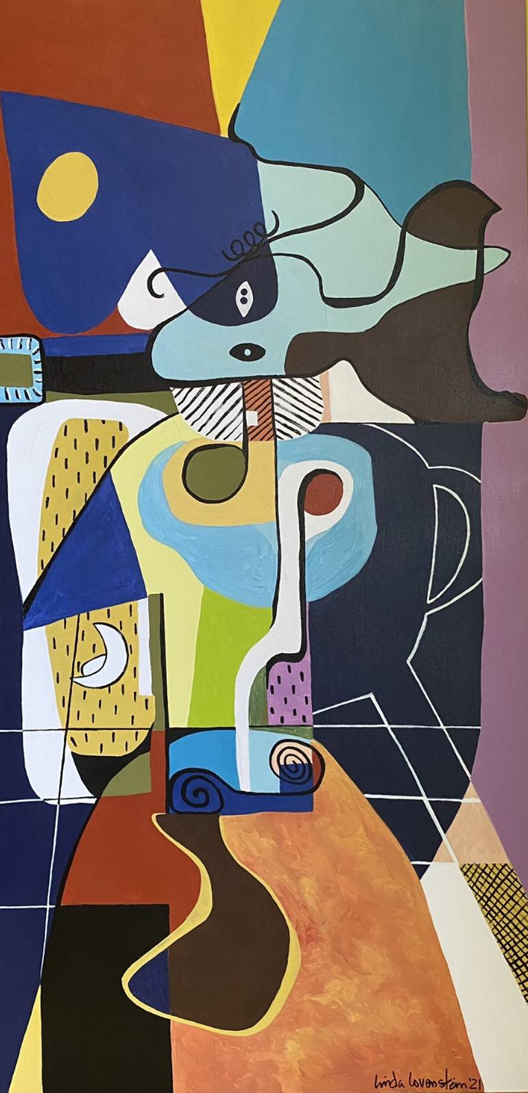 La Fille Des Menteurs After Le Corbusier Painting by L