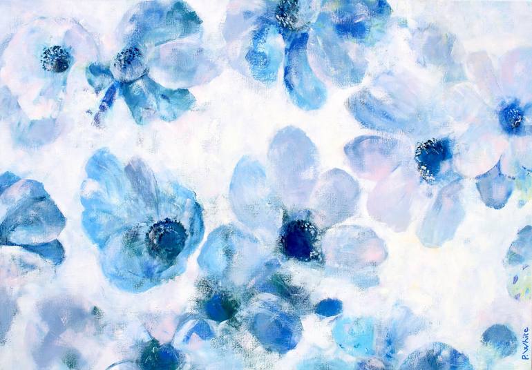 Original Abstract Floral Paintings by Pascale White