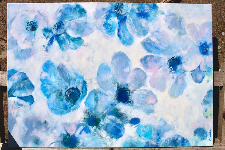 Original Abstract Floral Painting by Pascale White