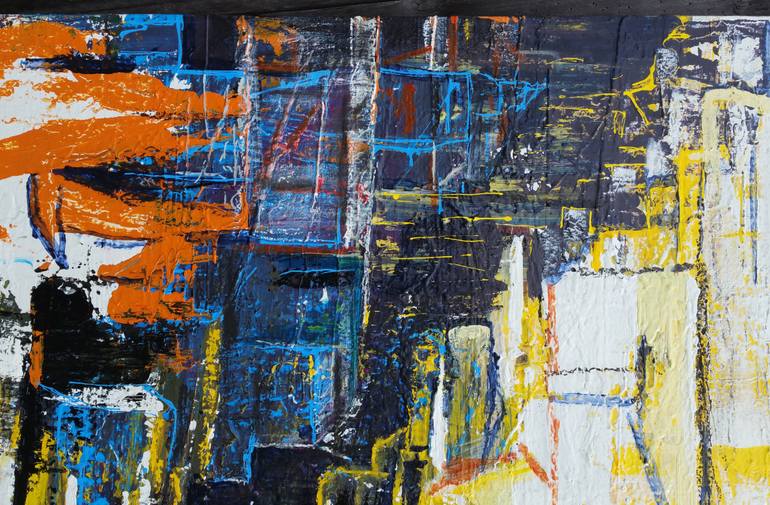Original Abstract Cities Painting by Seb Sweatman