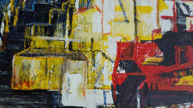Original Abstract Cities Painting by Seb Sweatman