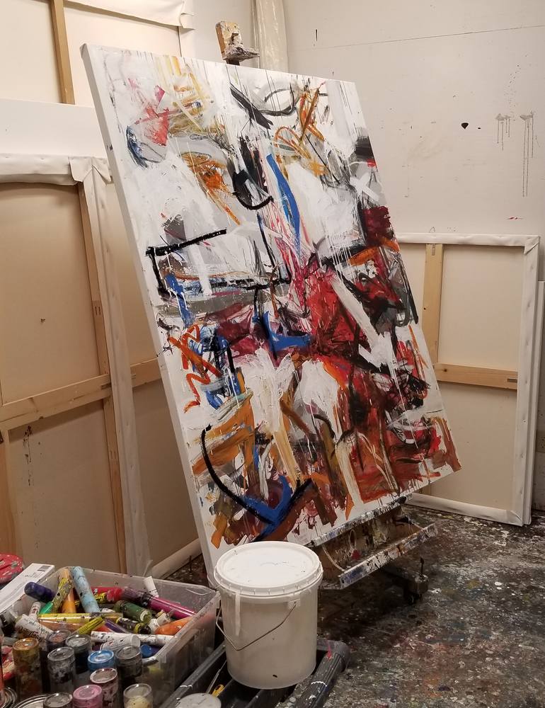 Original Abstract Expressionism Abstract Painting by Seb Sweatman
