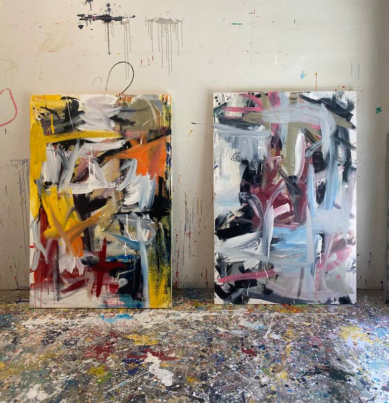 Original Abstract Expressionism Abstract Painting by Seb Sweatman