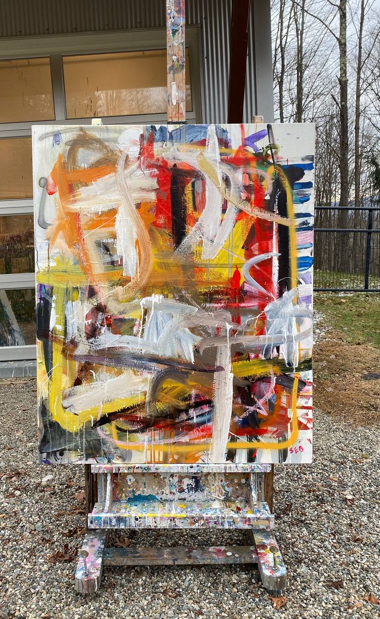 Original Abstract Expressionism Abstract Painting by Seb Sweatman