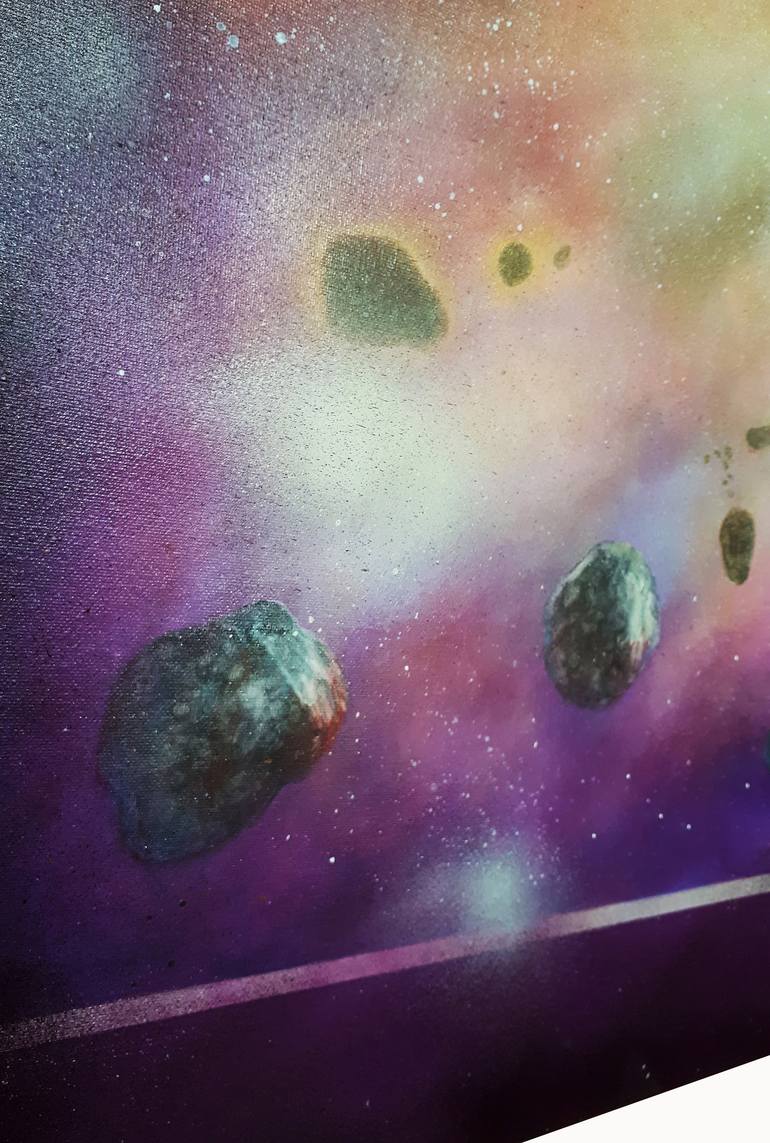 Original Expressionism Outer Space Painting by Veronica Gudmundson