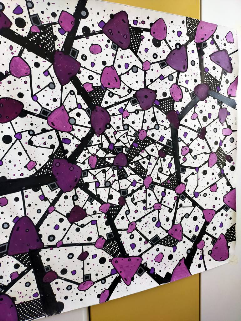 Original Abstract Expressionism Abstract Painting by Riccardo Capparella Aka Ticco