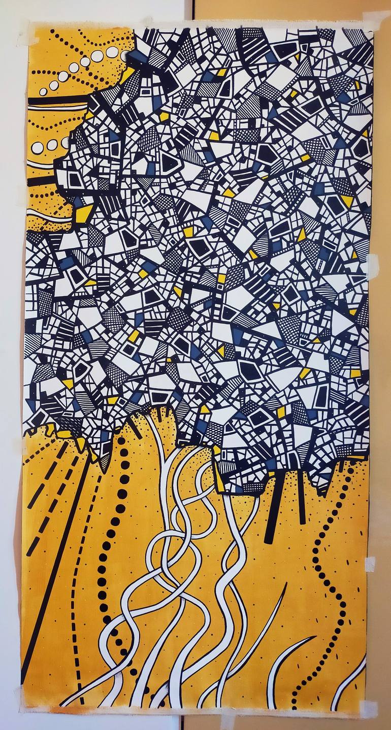 Original Abstract Expressionism Abstract Painting by Riccardo Capparella Aka Ticco