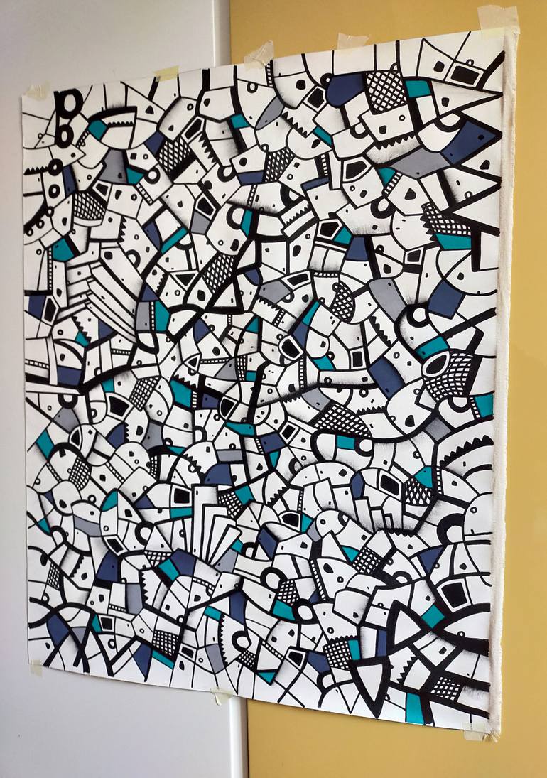 Original Abstract Expressionism Abstract Painting by Riccardo Capparella Aka Ticco