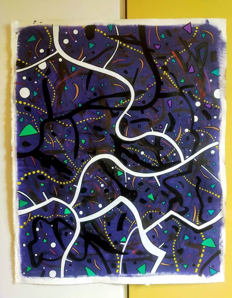 Original Abstract Expressionism Abstract Painting by Riccardo Capparella Aka Ticco