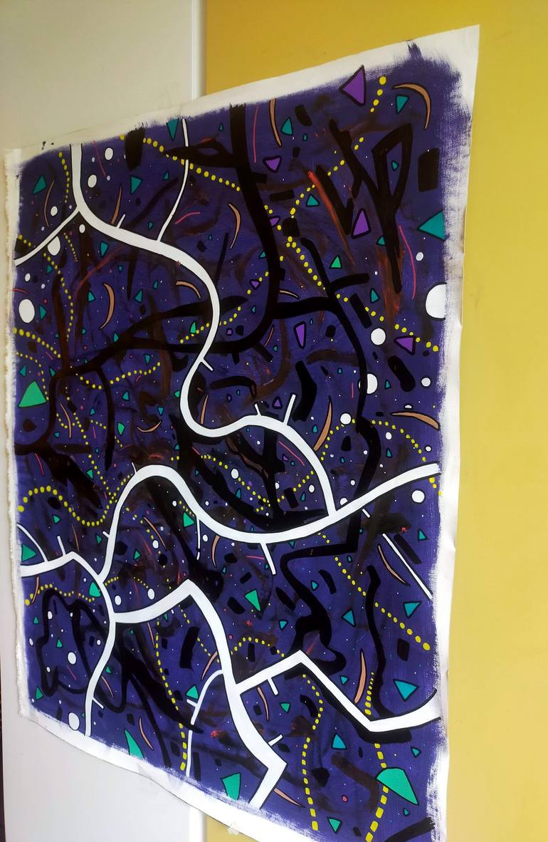 Original Abstract Expressionism Abstract Painting by Riccardo Capparella Aka Ticco