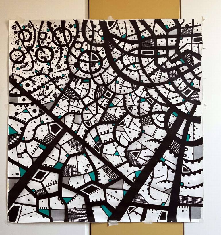 Original Abstract Expressionism Abstract Painting by Riccardo Capparella Aka Ticco