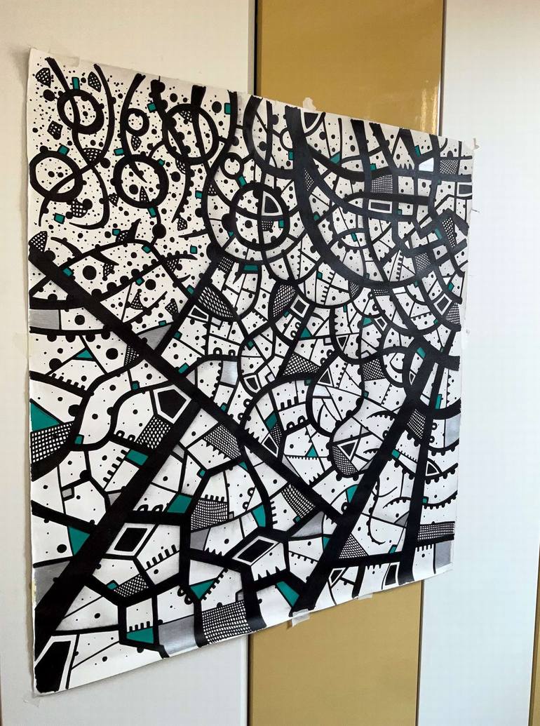 Original Abstract Expressionism Abstract Painting by Riccardo Capparella Aka Ticco