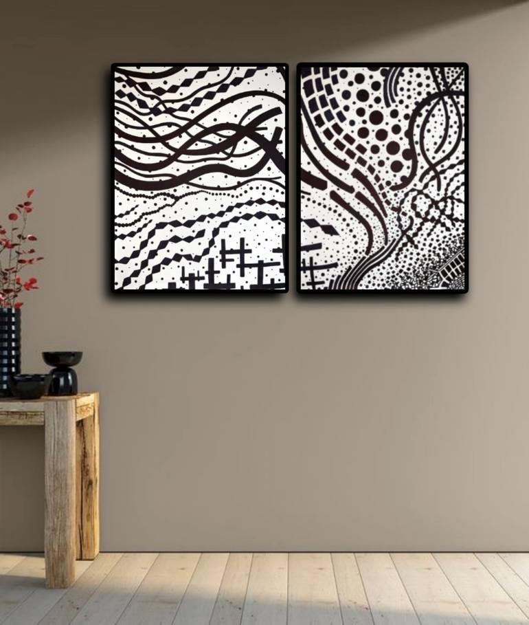 Original Abstract Expressionism Abstract Drawing by Riccardo Capparella Aka Ticco