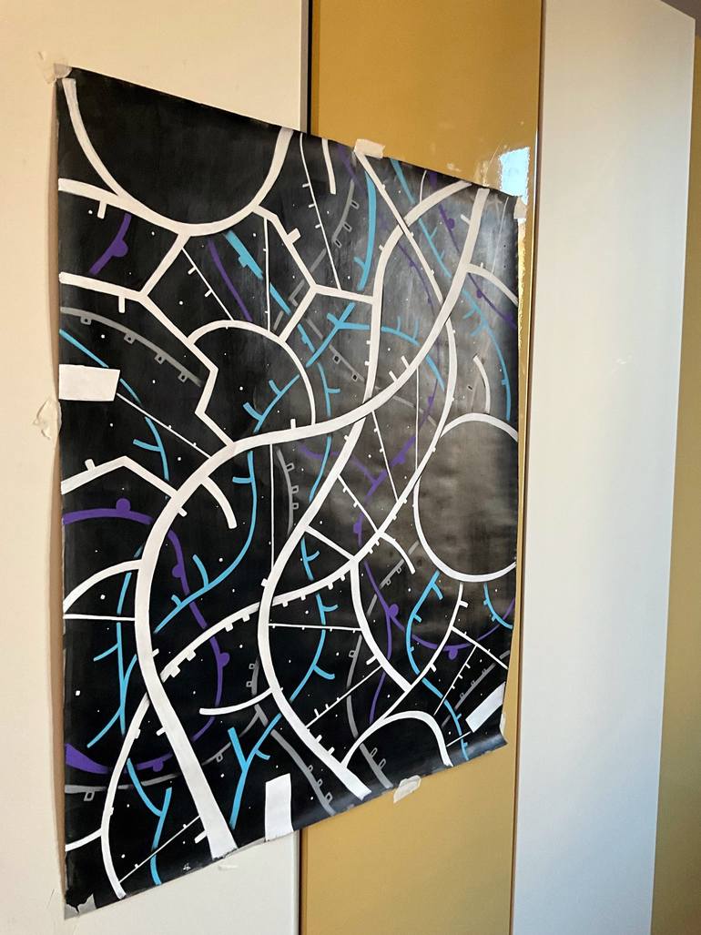Original Abstract Expressionism Abstract Painting by Riccardo Capparella Aka Ticco