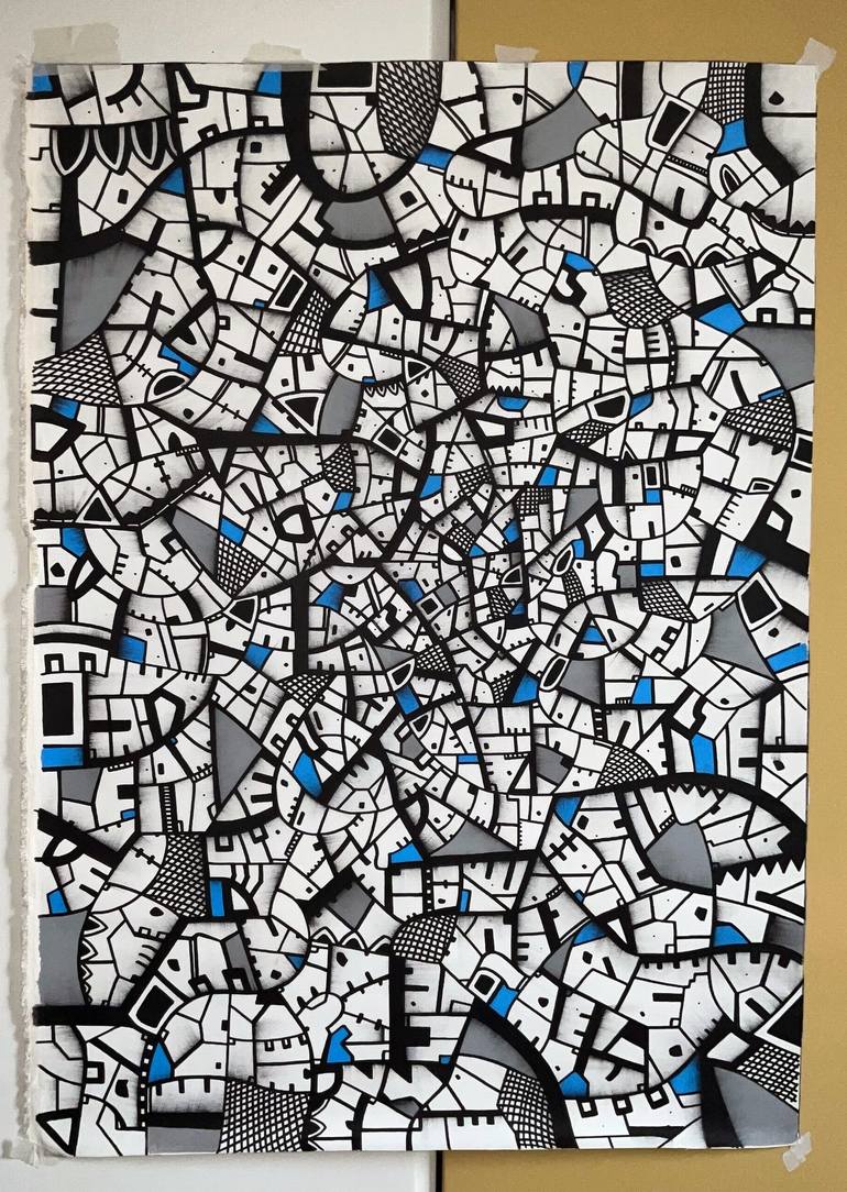 Original Abstract Expressionism Abstract Painting by Riccardo Capparella Aka Ticco