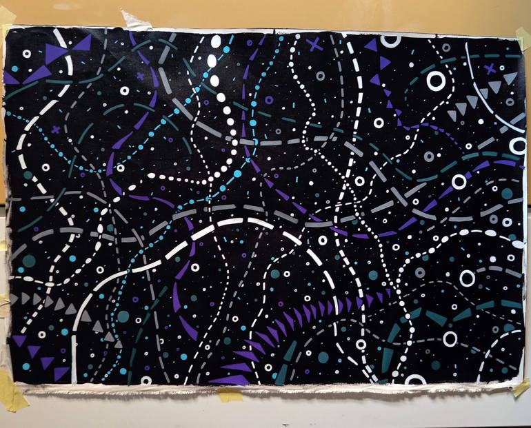 Original Abstract Expressionism Abstract Painting by Riccardo Capparella Aka Ticco