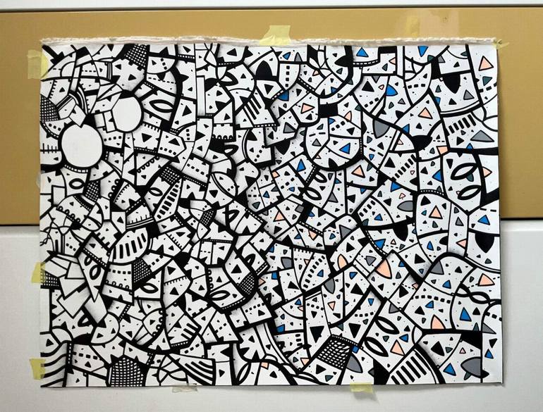 Original Abstract Expressionism Abstract Painting by Riccardo Capparella Aka Ticco