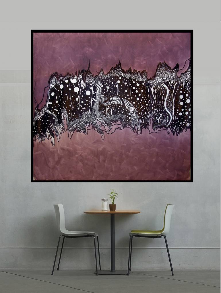 Original Abstract Expressionism Abstract Painting by Riccardo Capparella Aka Ticco