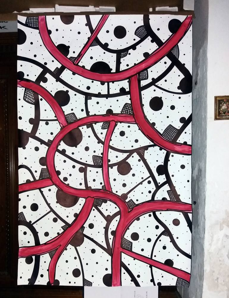 Original Abstract Expressionism Abstract Painting by Riccardo Capparella Aka Ticco