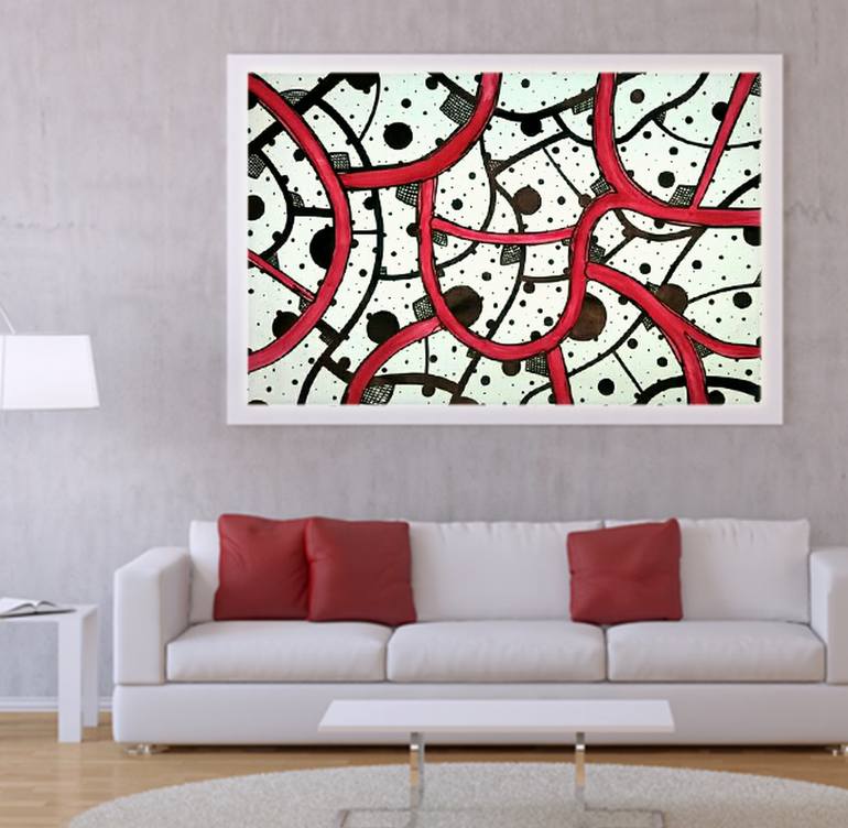 Original Abstract Expressionism Abstract Painting by Riccardo Capparella Aka Ticco