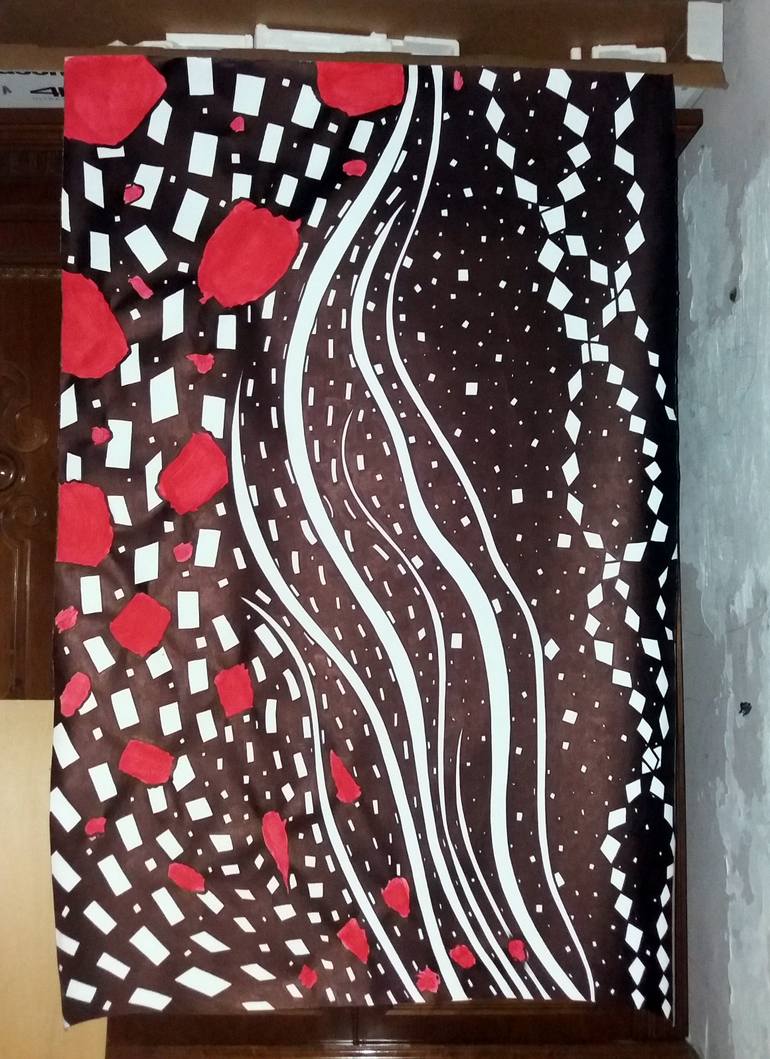 Original Abstract Expressionism Abstract Painting by Riccardo Capparella Aka Ticco