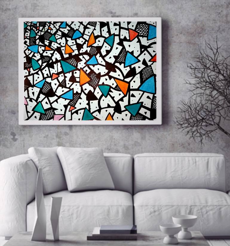 Original Abstract Painting by Riccardo Capparella aka Ticco