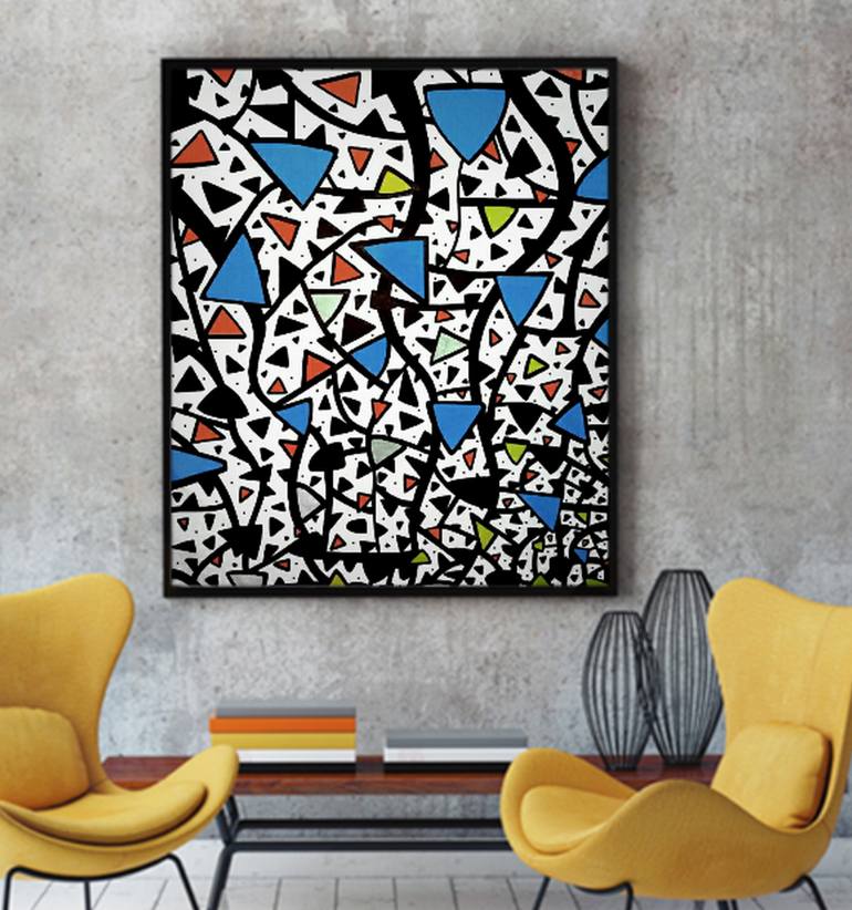 Original Abstract Expressionism Abstract Painting by Riccardo Capparella Aka Ticco