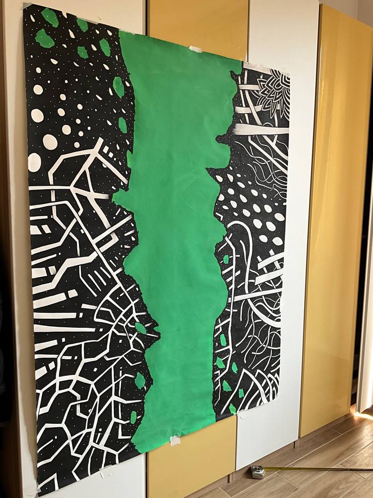 Original Abstract Expressionism Abstract Painting by Riccardo Capparella Aka Ticco