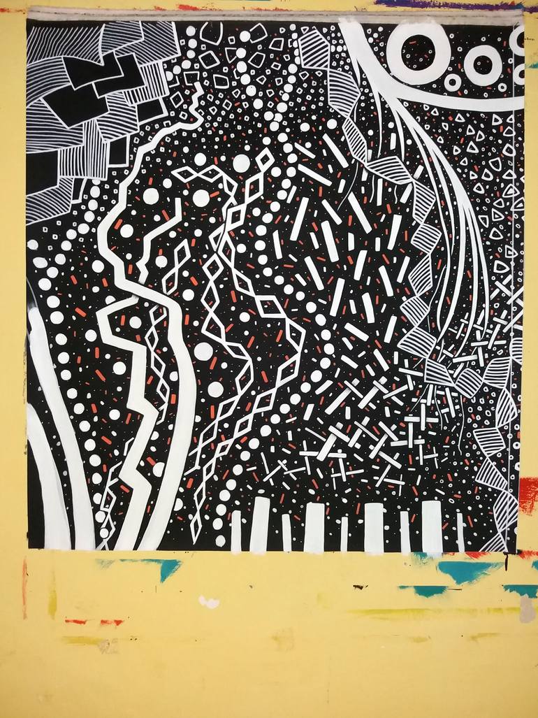 Original Abstract Expressionism Abstract Painting by Riccardo Capparella Aka Ticco