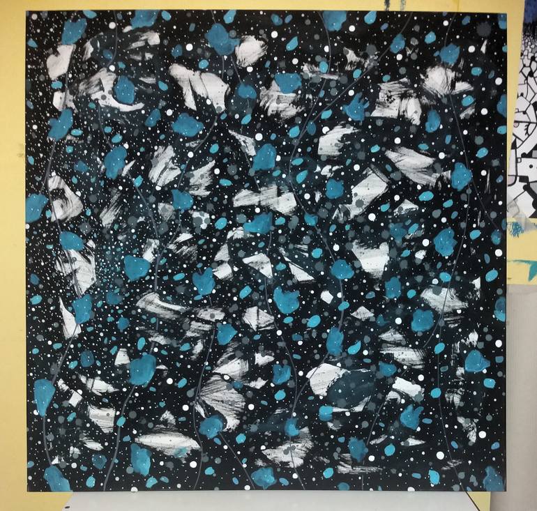 Original Abstract Expressionism Abstract Painting by Riccardo Capparella Aka Ticco