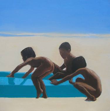 Original Figurative Beach Paintings by Julita Malinowska