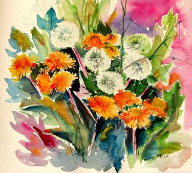 Print of Impressionism Floral Paintings by Kovacs Anna Brigitta