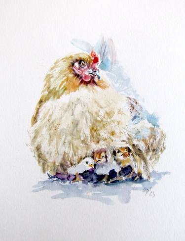 Hen with chicks thumb