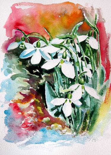 Original Floral Paintings by Kovacs Anna Brigitta