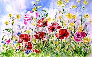 Original Impressionism Floral Paintings by Kovacs Anna Brigitta