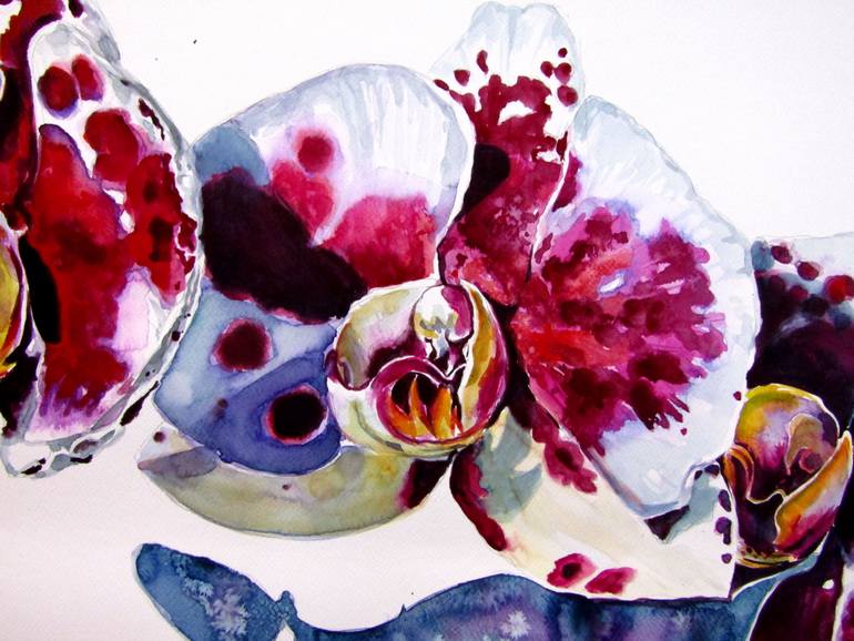 Original Impressionism Floral Painting by Kovacs Anna Brigitta
