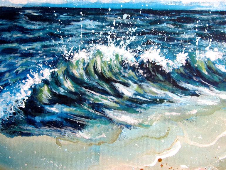 Original Impressionism Seascape Painting by Kovacs Anna Brigitta