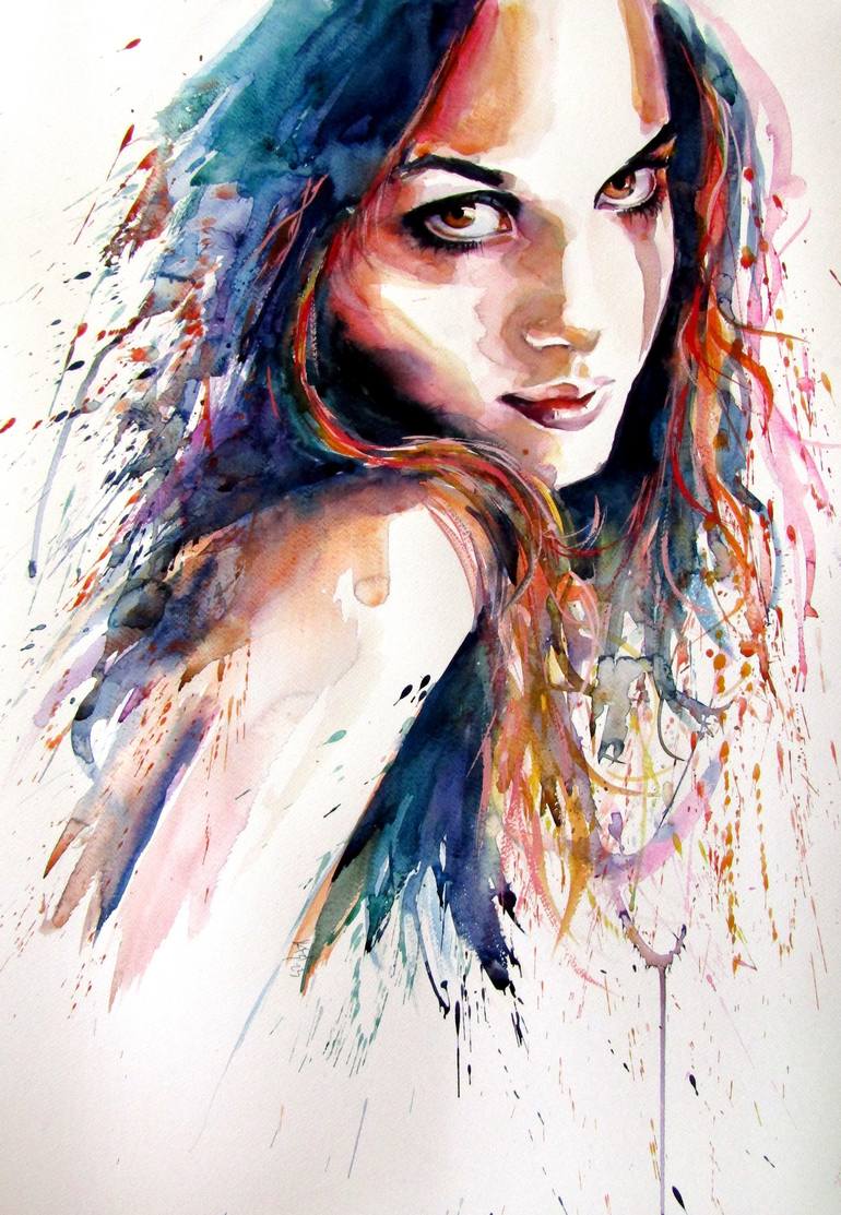 Beautiful girl Painting by Kovacs Anna Brigitta | Saatchi Art