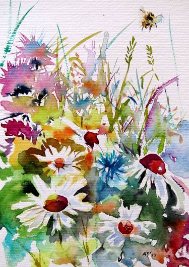 Original Impressionism Floral Paintings by Kovacs Anna Brigitta