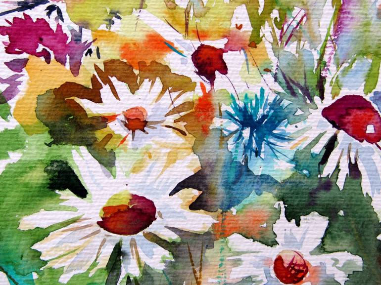 Original Impressionism Floral Painting by Kovacs Anna Brigitta