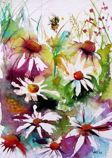 Original Impressionism Floral Paintings by Kovacs Anna Brigitta