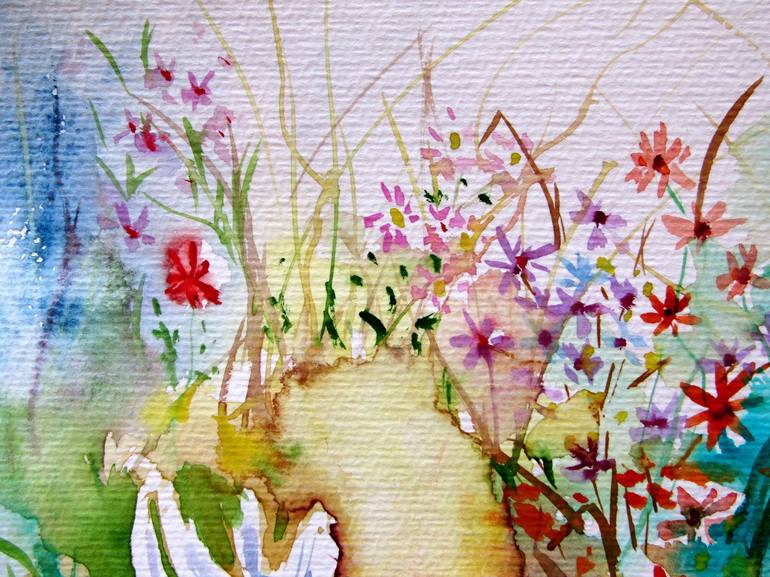 Original Impressionism Floral Painting by Kovacs Anna Brigitta