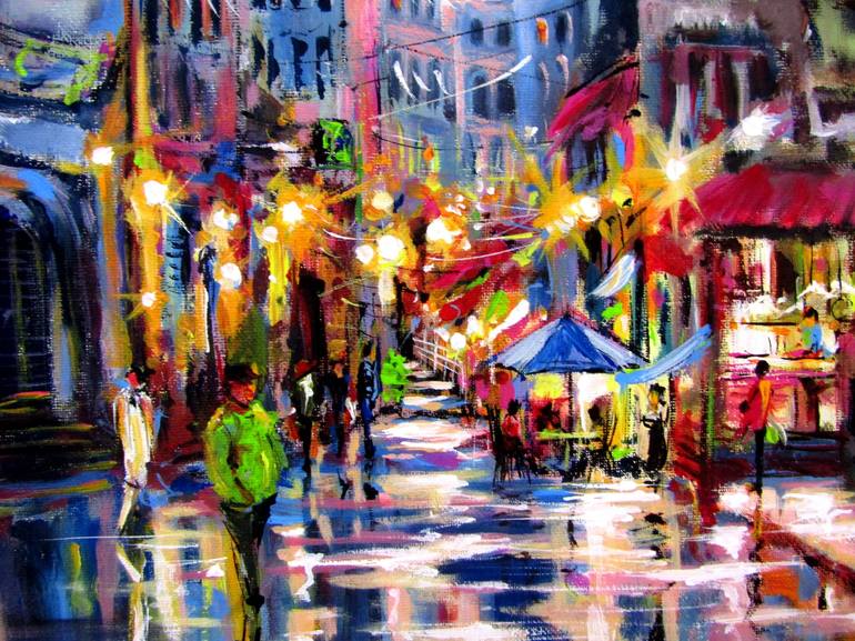 Original Impressionism Cities Painting by Kovacs Anna Brigitta