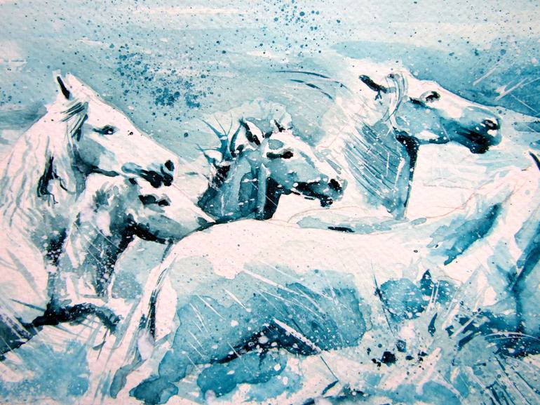 Original Impressionism Animal Painting by Kovacs Anna Brigitta