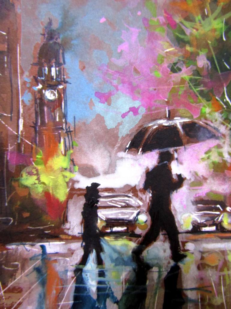 Original Impressionism Cities Painting by Kovacs Anna Brigitta