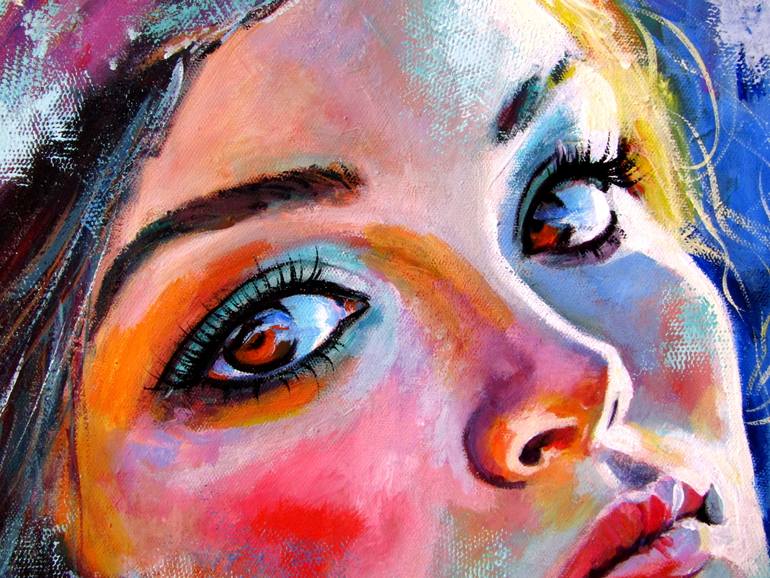 Original Impressionism Women Painting by Kovacs Anna Brigitta