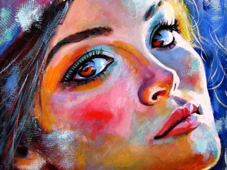 Original Impressionism Women Painting by Kovacs Anna Brigitta